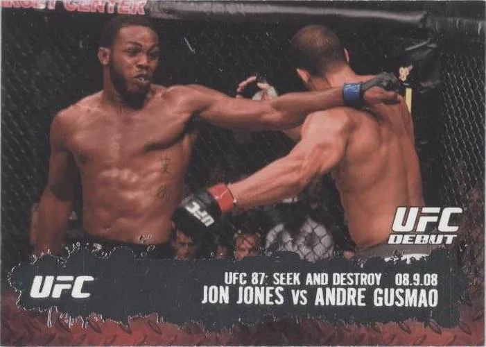 2009 Topps UFC Round 2 Jon Jones and Andre Gusmao base card #101, landscape